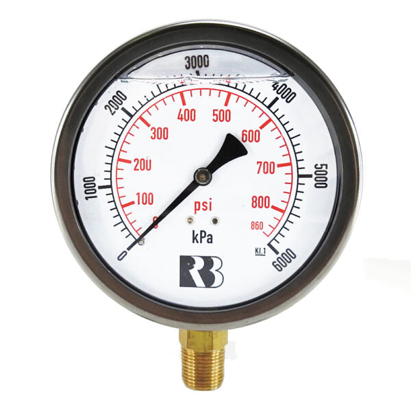 125852 - GAUGE 100mm 0-6000KPA 3/8in B/E