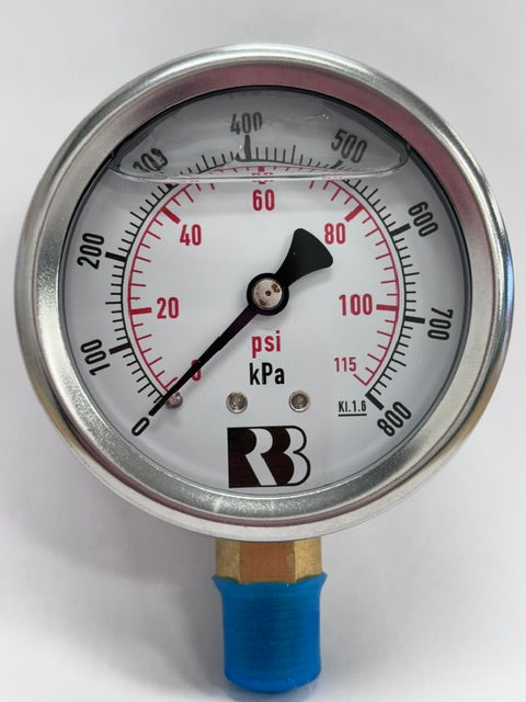 127680 - Pressure Gauge 116Psi 63Mm Face B/E