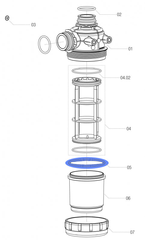 124493 - ARAG FILTER 1 1/4in SHORT THREAD