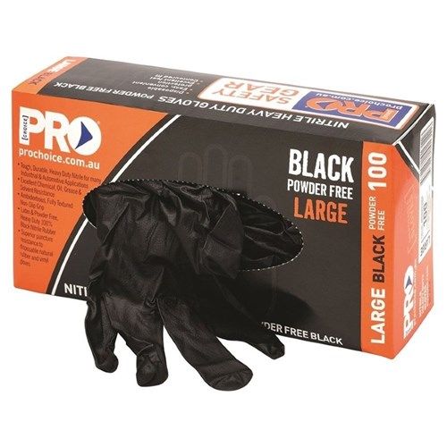 Black Powder Free Heavy Duty Disposable Gloves 100pk