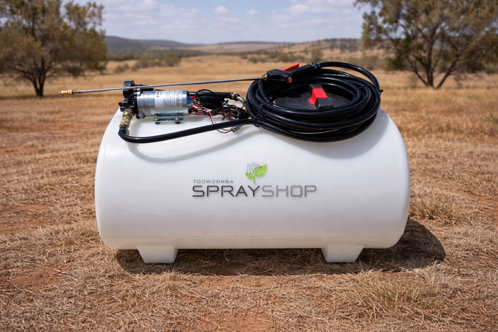 TSS-200E 200Ltr sprayer w/- 10mtr hose, RL10 spray gun, 107psi 6.8L/m Shurflo pump. (820L x 640W x 600H) 21Kg dry weight.
