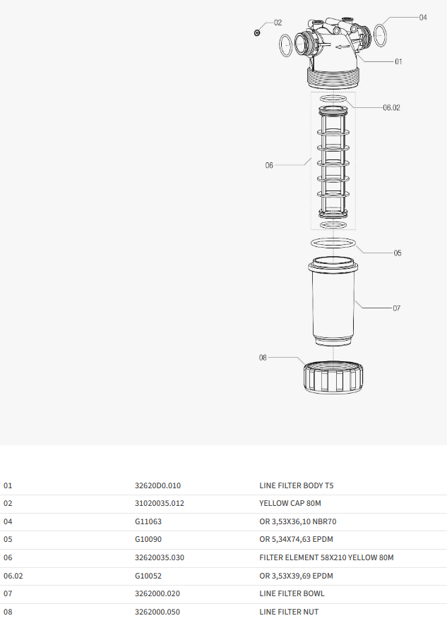 130078 - ARAG FILTER T5 80 MESH