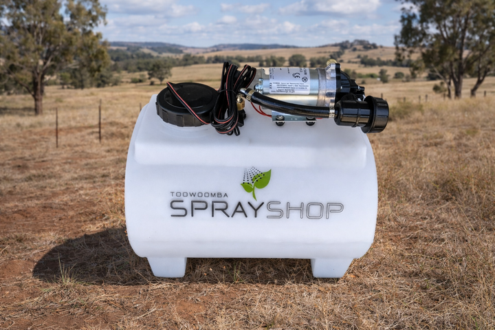 TSS-35E 35Ltr sprayer w/- 10mtr hose, RL10 spray gun, 107psi 6.8L/m Shurflo pump. (480L x 360W x 410H) 9Kg dry weight.