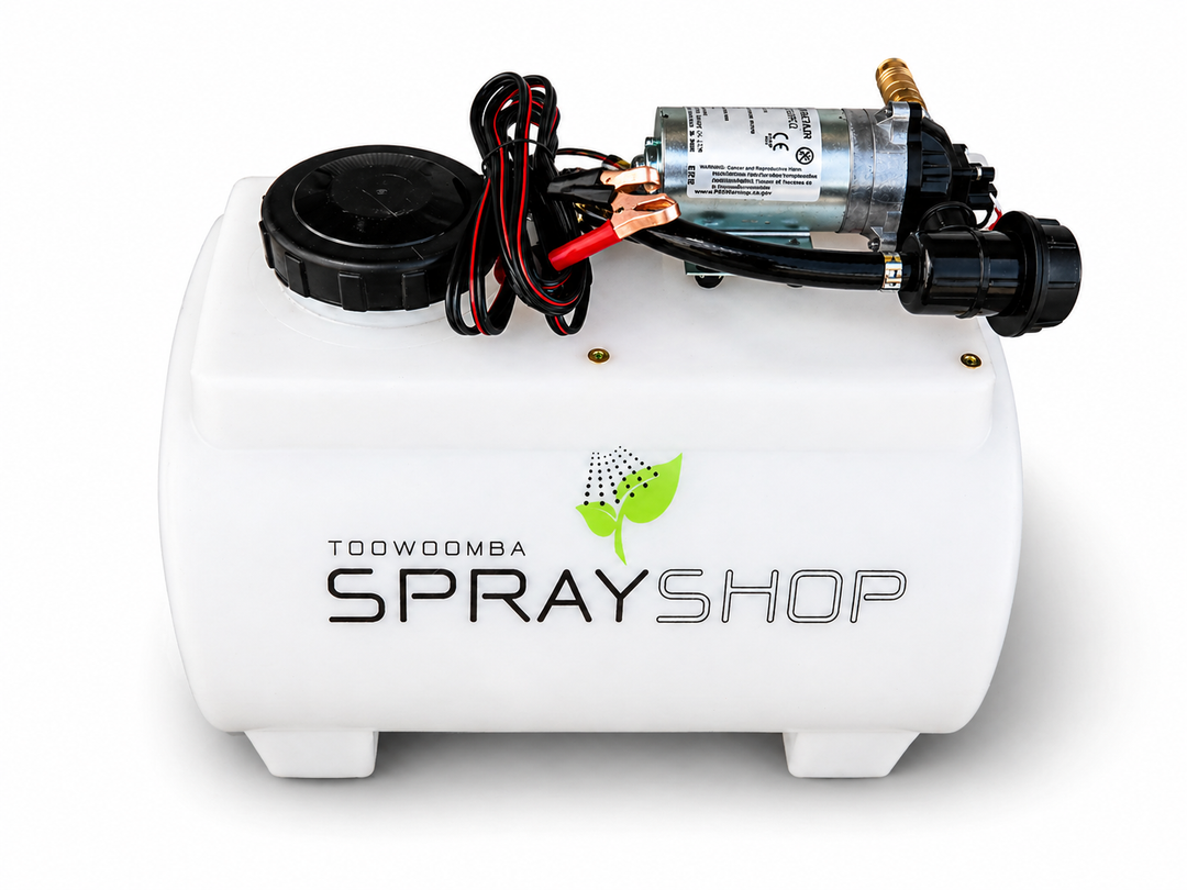 TSS-35E 35Ltr sprayer w/- 10mtr hose, RL10 spray gun, 107psi 6.8L/m Shurflo pump. (480L x 360W x 410H) 9Kg dry weight.